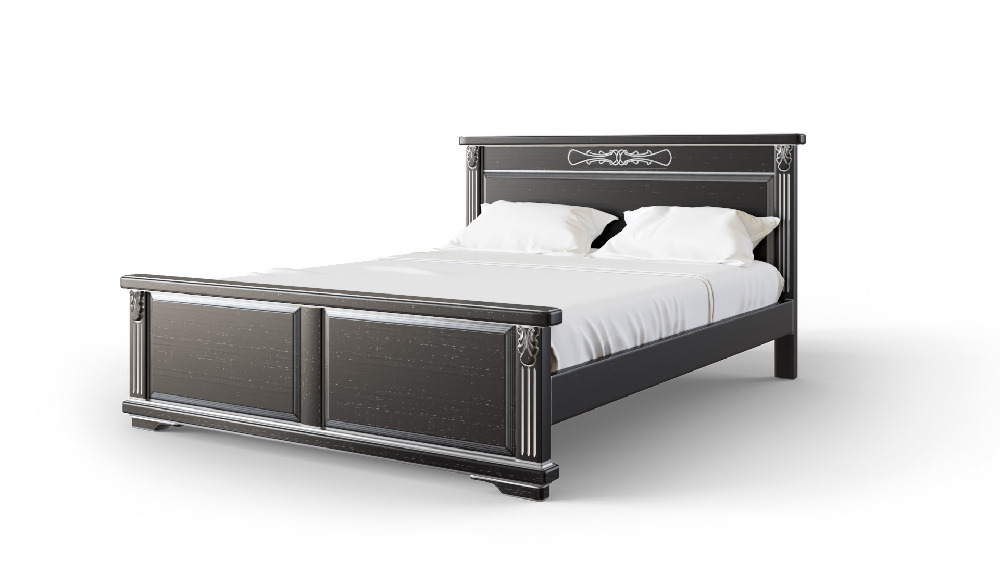 Кровать Дримлайн Палермо ясень-венге с серебряной патиной 150х200
